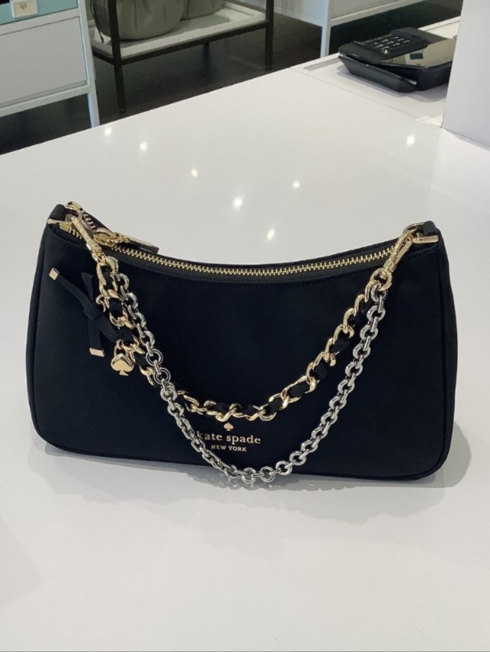 NWT Kate Spade KN256 Margot Nylon Convertible Shoulder Bag in Black